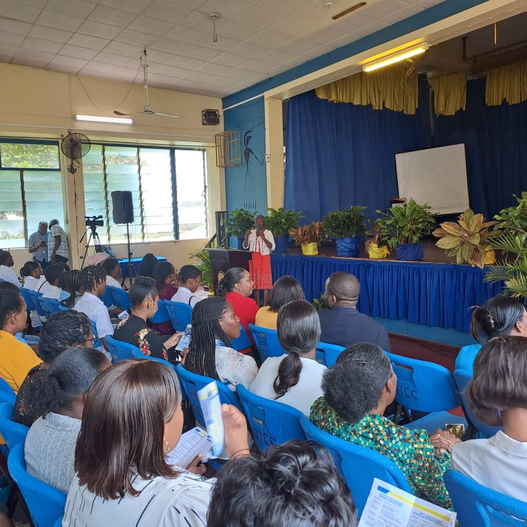 Mrs. Maizie English conducting worship